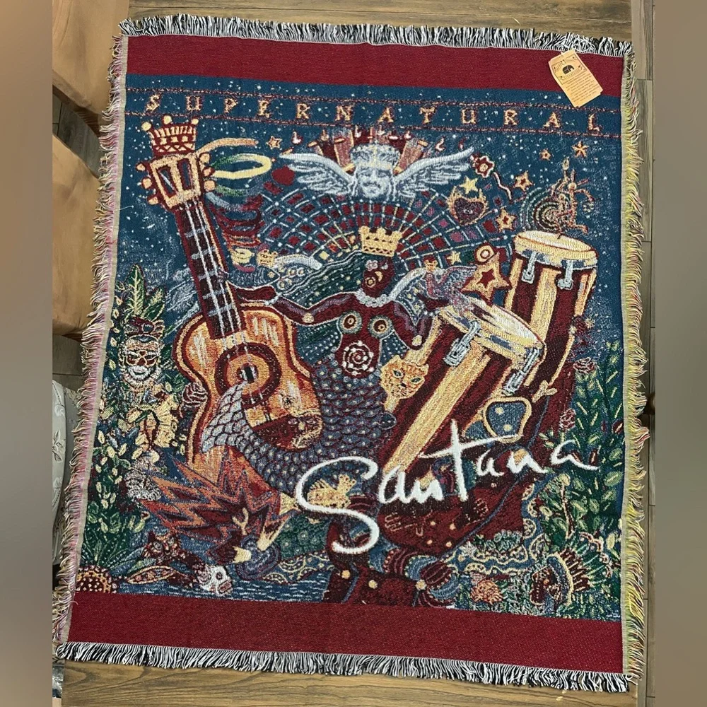 Santana Supernatural River of Colors Woven Throw Blanket The Rug Brand Vintage